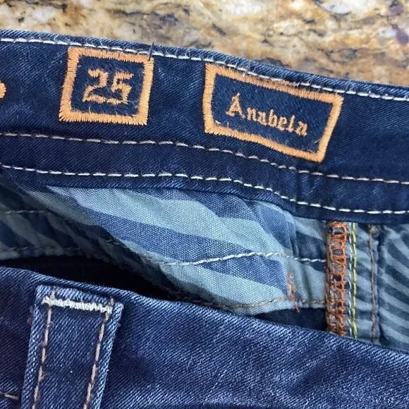 Rock Revival Anabela Dark Wash Low Rise Straight Leg Jeans Size 25 - Picture 6 of 11